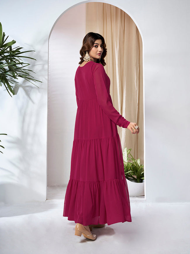 sachin and babi light blue dress Chilac Embroidered Mexican Long Dress main image 1
