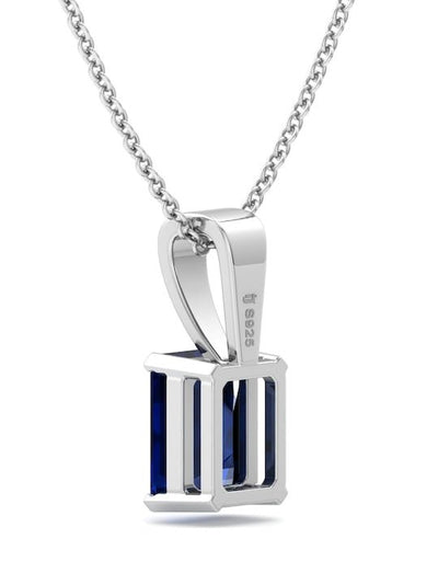 925 Sterling Silver Rectangular Shaped Pendant with Chain - Inddus.in