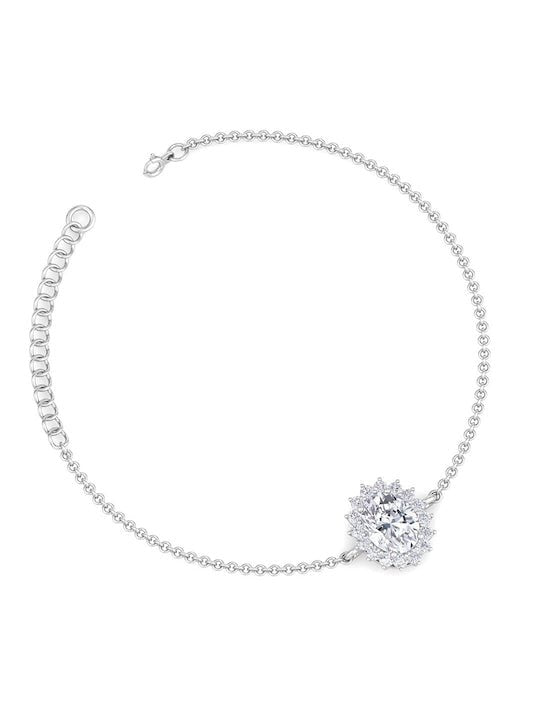 925 Sterling Silver Rhodium-Plated Cubic Zirconia Adjustable