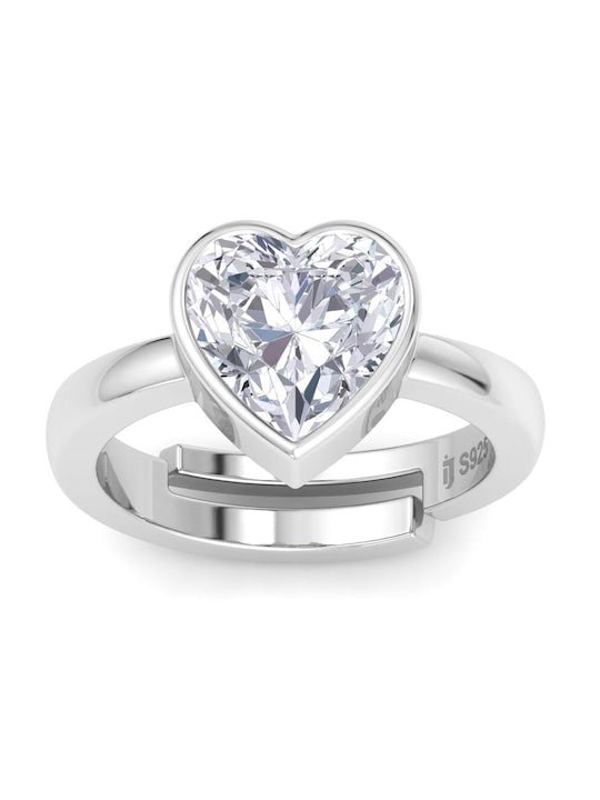 Lotus Goldsmiths Natural Diamond 18KT White Gold Heart Shape Engagement Ring  at Rs 30374 in Surat