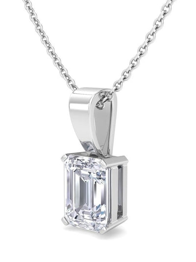 925 Sterling Silver Rhodium-Plated Rectangular Shaped Pendant With Chain - Inddus.in