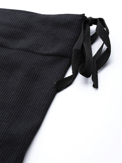 Black Saree Shapewear with Drawstring - Inddus