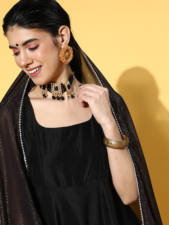 Black Kurti With Pant And Dupatta  Leemboodi  S  Leemboodi