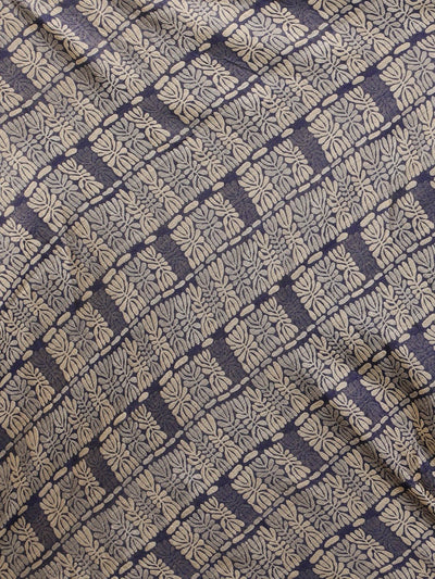 Blue Banarasi Block Print Cotton Semi-Stitched Lehenga Choli - Inddus.in