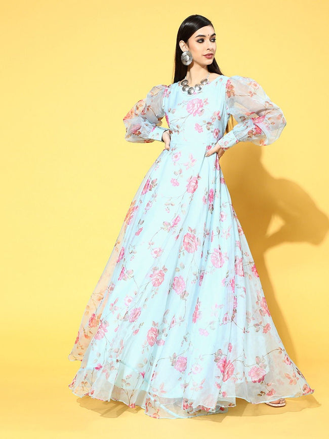 Buy Shruthi Bombay Paisley Yellow Floral-Patterned Dress long gown|Pinted  A-line Maxi Dress, Casual look for women | kurta, dress & gown for Women  Online at Best Prices in India - JioMart.