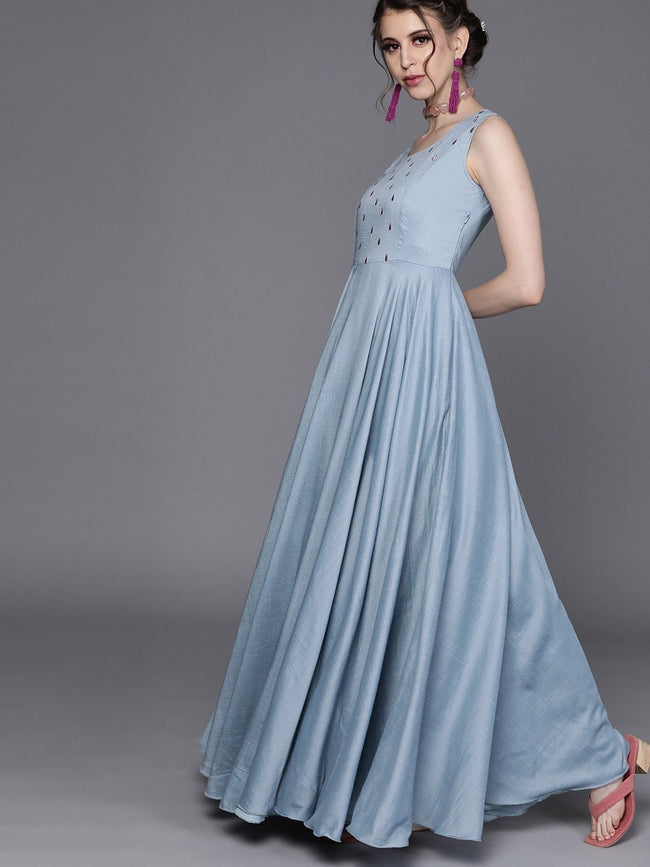Light Blue Long OffShoulder Long Prom Dresses Aline Satin Formal Party Gowns  With Pockets Slit  Honey Dress