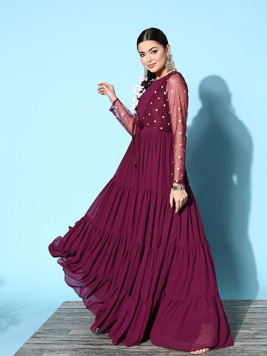 Hand embroidery Chikankari V Neck Anarkali Dress | Long Kurti in Cotto -  House Of Kari (Chikankari Clothing)