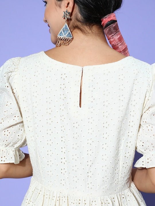 cotton chikan dress White Modal Cotton Kurta Palazzo Set: Lucknowi Chikankari Dress