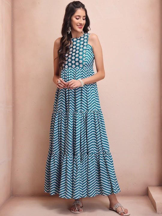 Cotton Fit & Flare Ethnic Dresses Cotton Fit & Flare Ethnic Dresses