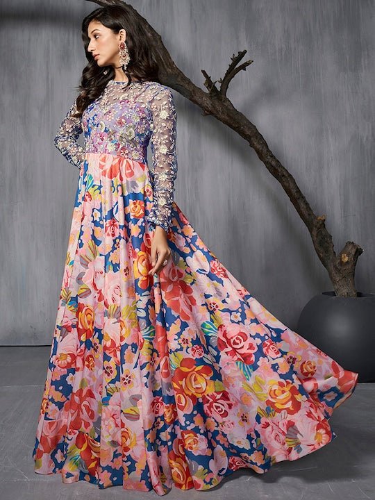 SHOWOFF Pink Floral Print Gown