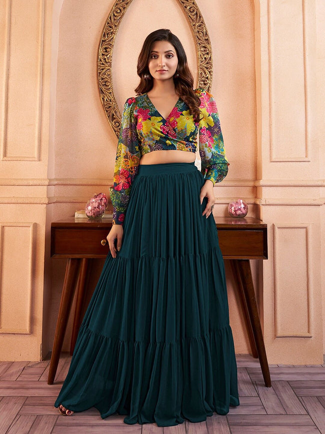And Top Flared Skirt Indian Fancy Skirt Skirt Set Long Skirt And