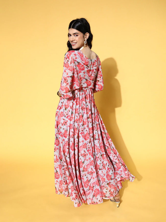 BEAUTIFUL GEORGETTE FLORAL PRINT GOWN