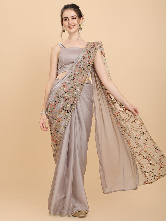 Buy Suta Pink & Golden Zari Work Saree Without Blouse for Women Online @  Tata CLiQ