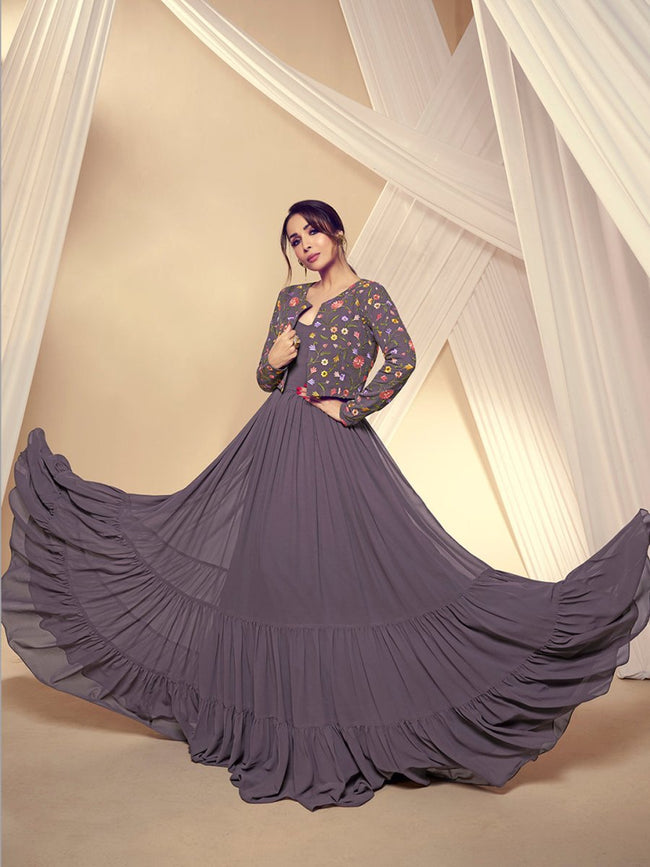 Ramzan Eid Special Grey Color Designer Gorgeous Gown Indian Pakistani –  azrakhkurtis