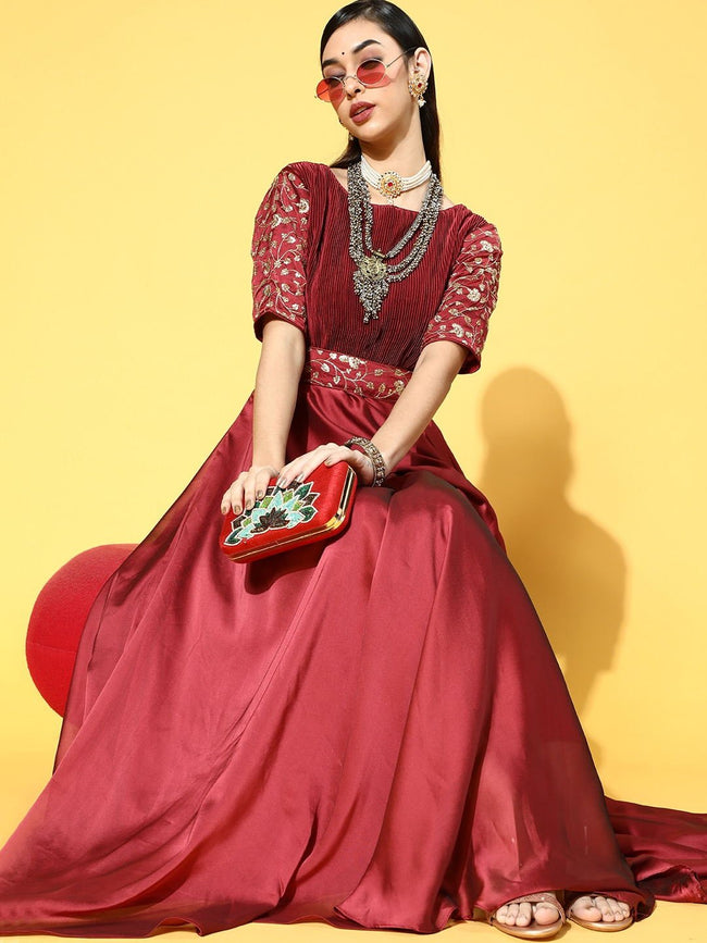 Poly silk gown cheap