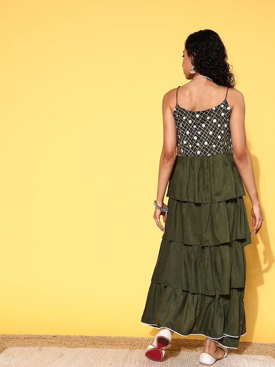 Buy POPWINGS Women Casual Green & White Stripe Knee Length Collar Dress  Dress | Stylish Dress | Trendy Dress at Amazon.in