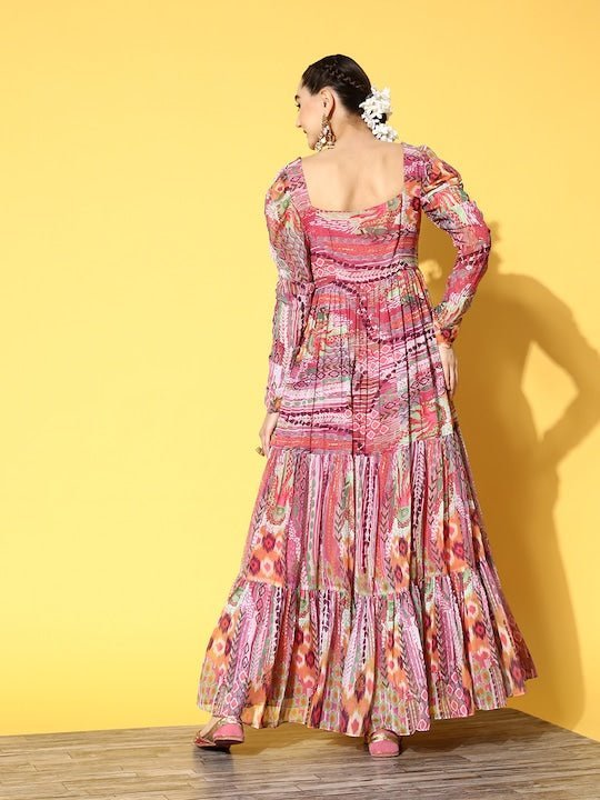 Pink Chiffon Maxi Dress–