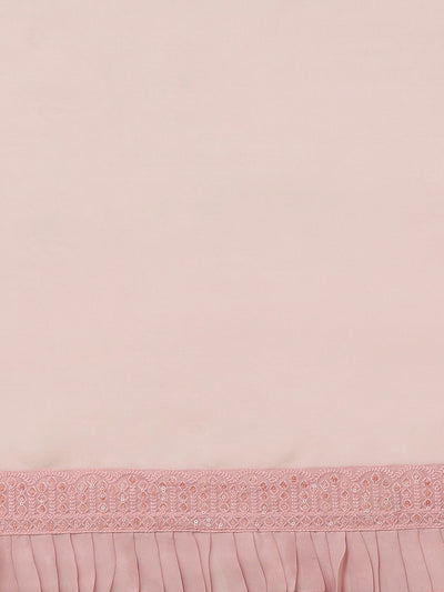 Pink Solid Organza Saree - Inddus