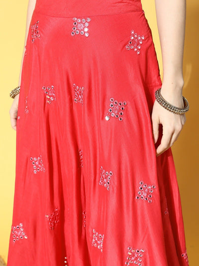 Pretty Pink Embroidered Semi-stitched Lehenga Choli With Dupatta - Inddus.in