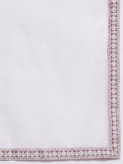 Purple Embroidered Kurta Set - Inddus