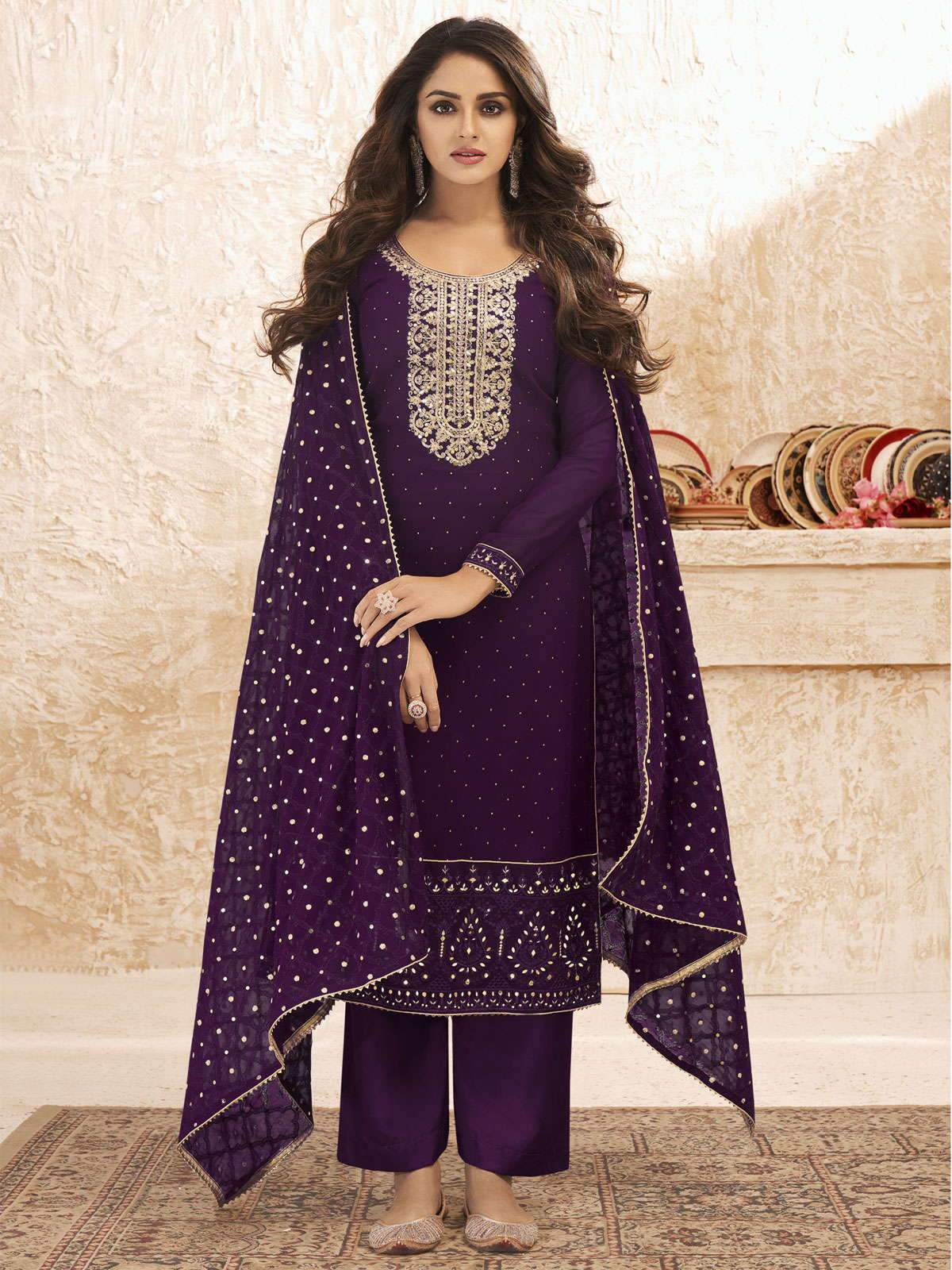 Designer Purple Satin Silk Punjabi Suit Latest Salwar Kameez Suit Duppata  Made to Measure Patiala Suit for Womens & Girls Festive Wear Suits - Etsy