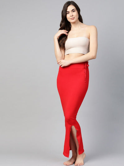 Red Saree Shapewear with Drawstring - Inddus