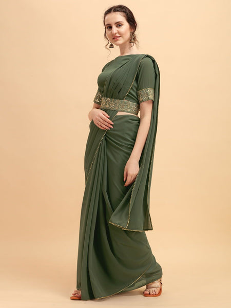 silk saree with belt