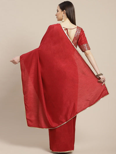 Solid Saree with Sequinned Blouse - Inddus