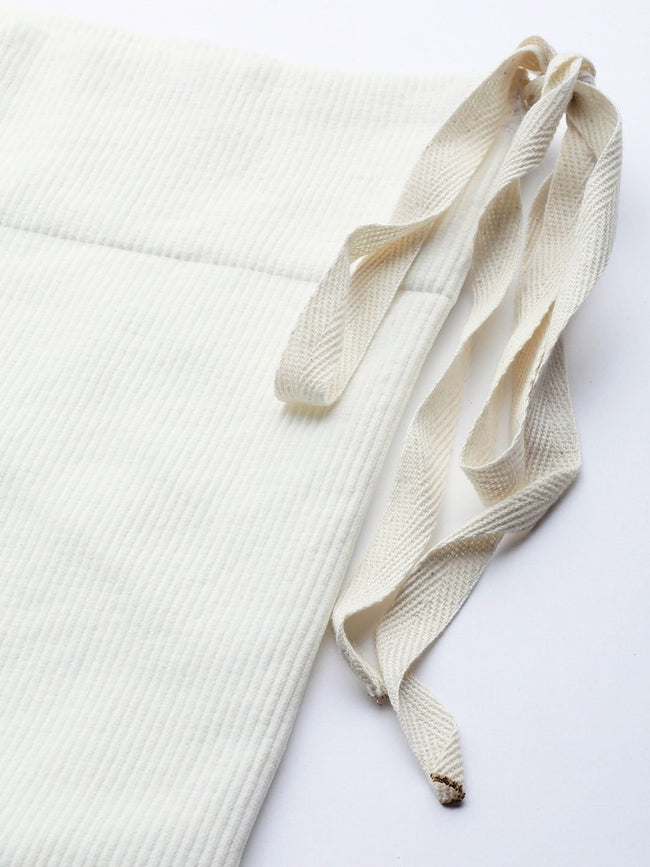 Buy Irresitibe Microfiber White Saree Shapewear with Drawstring Online–