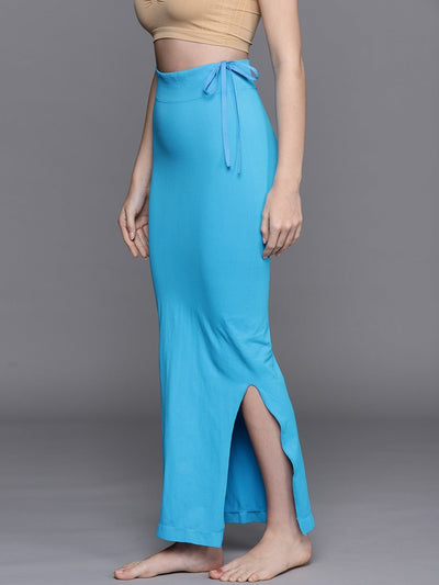 Women Blue Solid Saree Shapewear - Inddus.in