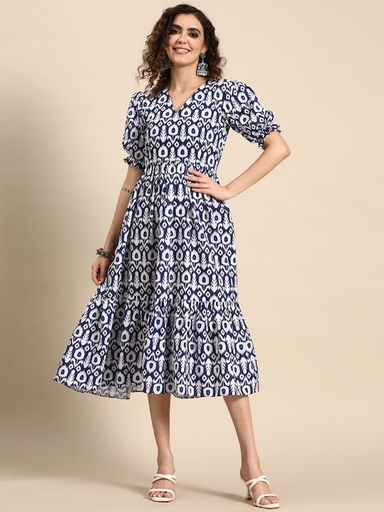 Madeline in Blue Casual Midi Everyday Dress – Ivy City Co