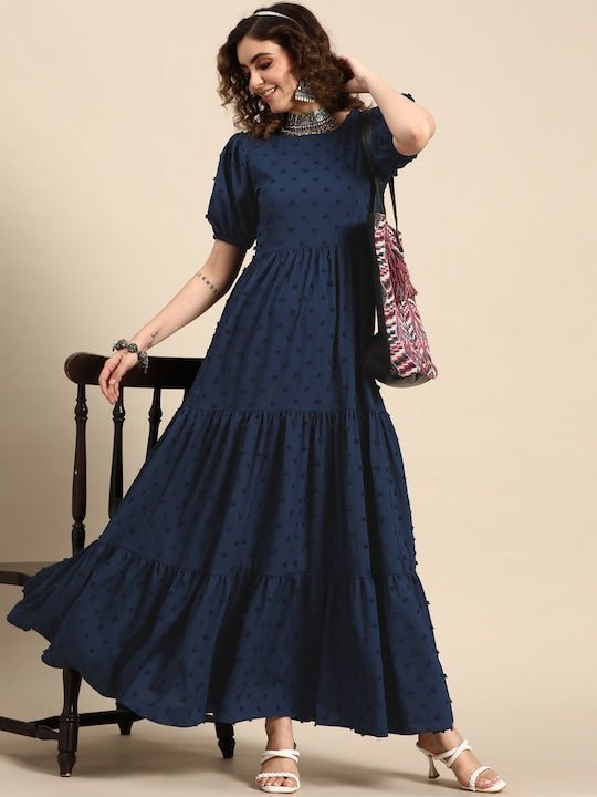 Women Fit and Flare Tiered Dress Women Fit and Flare Tiered Dress