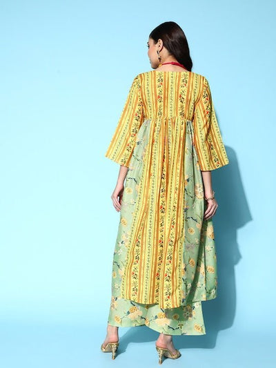 Women Floral Printed Kurta With Palazzos - Inddus.in