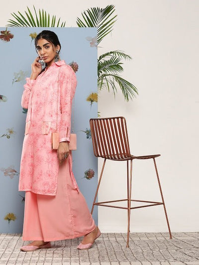 Women Floral Printed Kurta With Palazzos - Inddus.in
