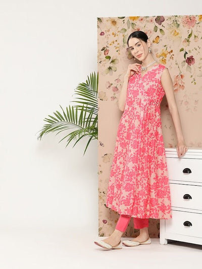 Women Floral Printed Kurta With Trousers - Inddus.in