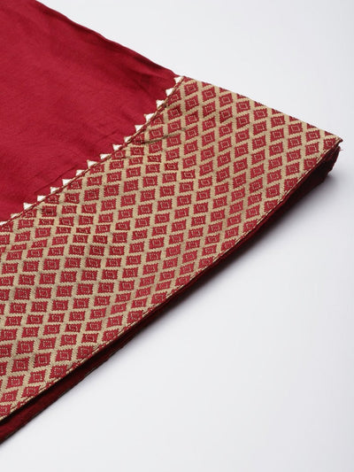 Maroon Yoke Design Kurta with Sharara & Dupatta