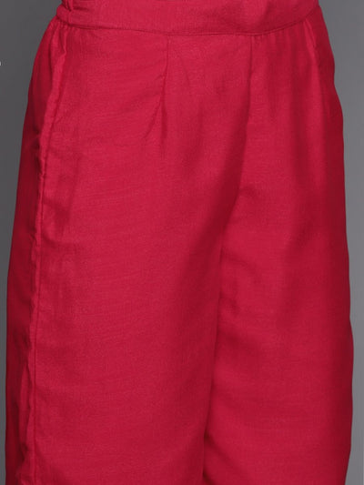 Women Pink Sequinned Kurta with Palazzos - Inddus.in