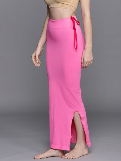 Women Pink Solid Saree Shapewear - Inddus.in