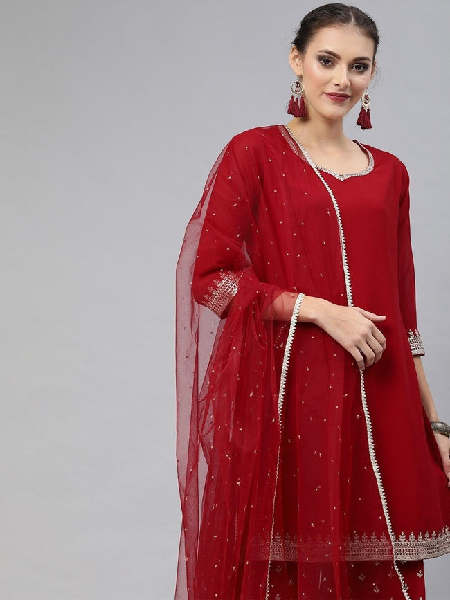 Buy Red designer Kurti With Pant Set for Women Online in India