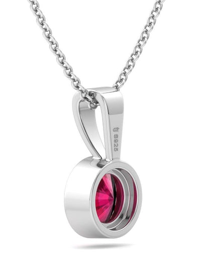 Women Rhodium-Plated Circular Shaped 925 Sterling Silver Pendant With Chain - Inddus.in