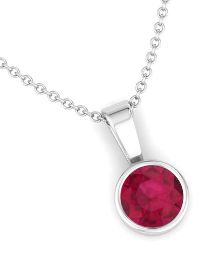 Women Rhodium-Plated Circular Shaped 925 Sterling Silver Pendant With Chain - Inddus.in