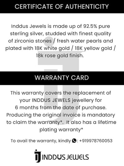 Women Rhodium-Plated Teardrop Shaped 925 Sterling Silver Pendant With Chain - Inddus.in