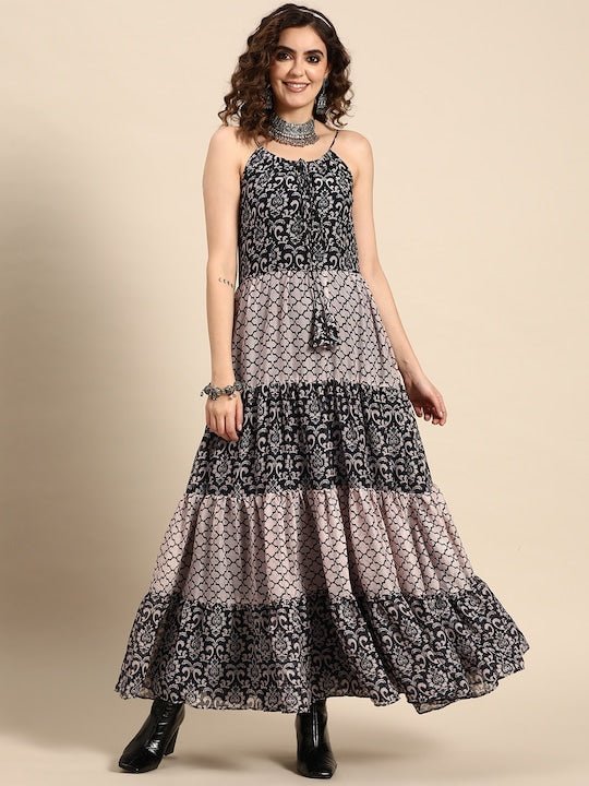 Women Swirling Volume Fit and Flare Dress