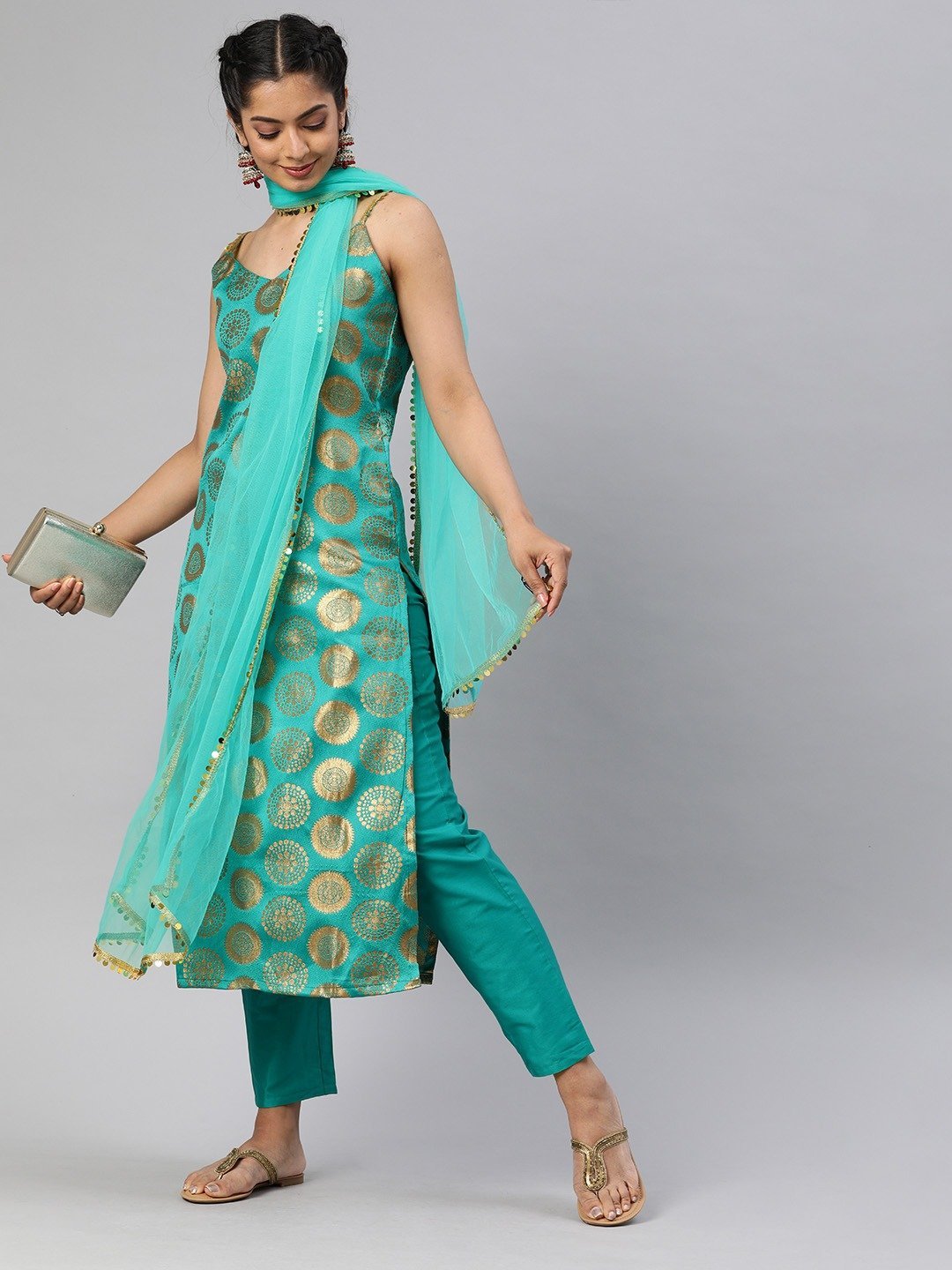 Turquoise color kurtis cheap