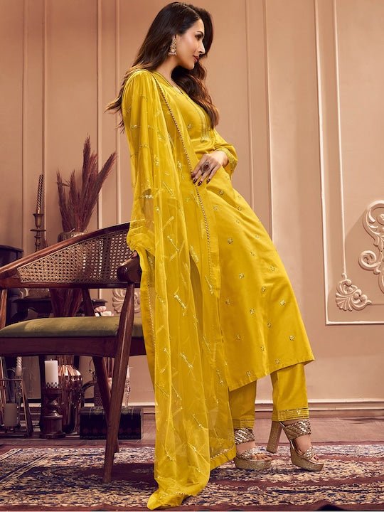 50 Latest Yellow Salwar Suit Designs for Weddings and Festivals (2022) -  Tips and Beauty | Salwar suit designs, Suit designs, Salwar suits party wear
